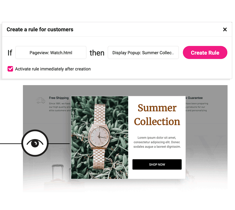 automated marketing for WordPress - automation rule example - page views