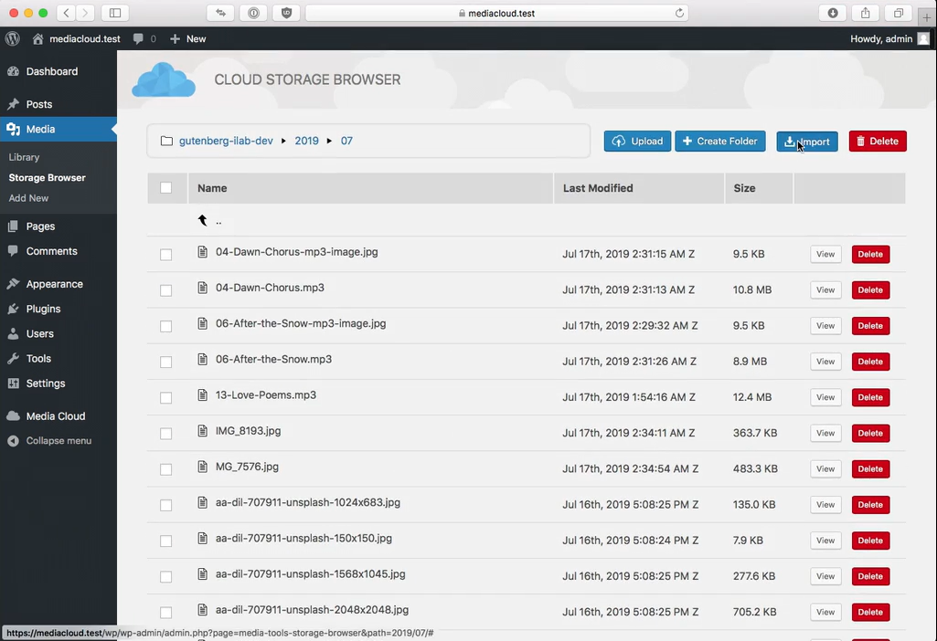 media cloud list