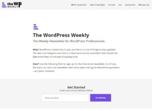 screenshot of The WordPress Weekly website