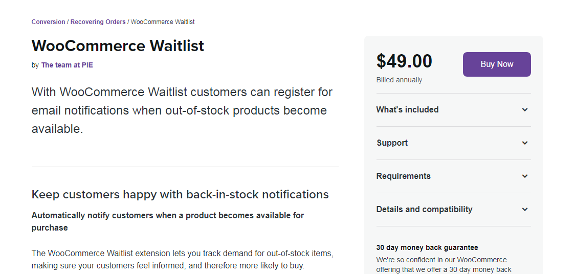 WooCommerce Waitlist