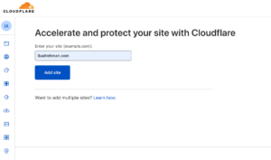 add site in cloudflare