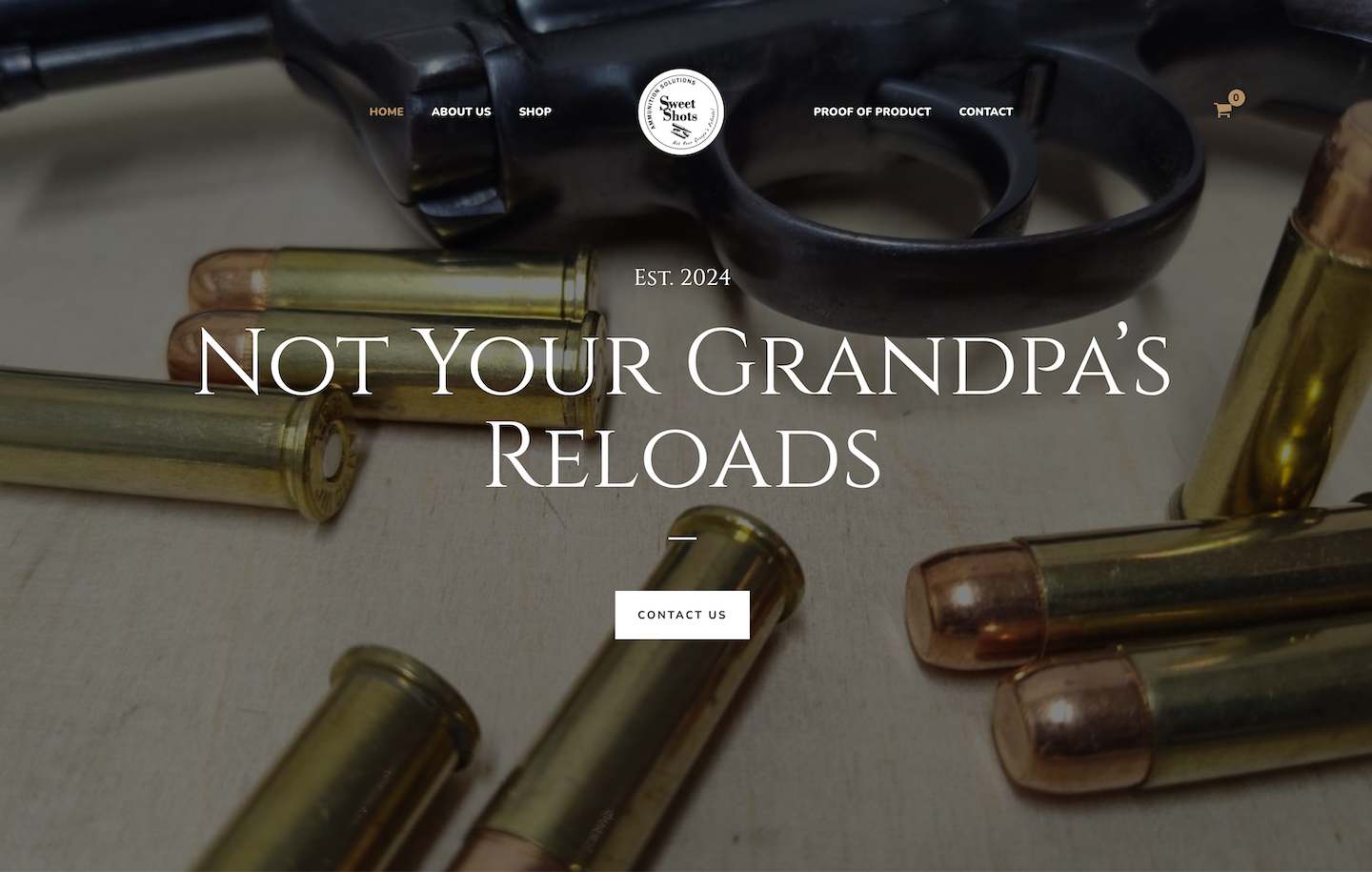 Sweet Shots Ammunition gun friendly website builder