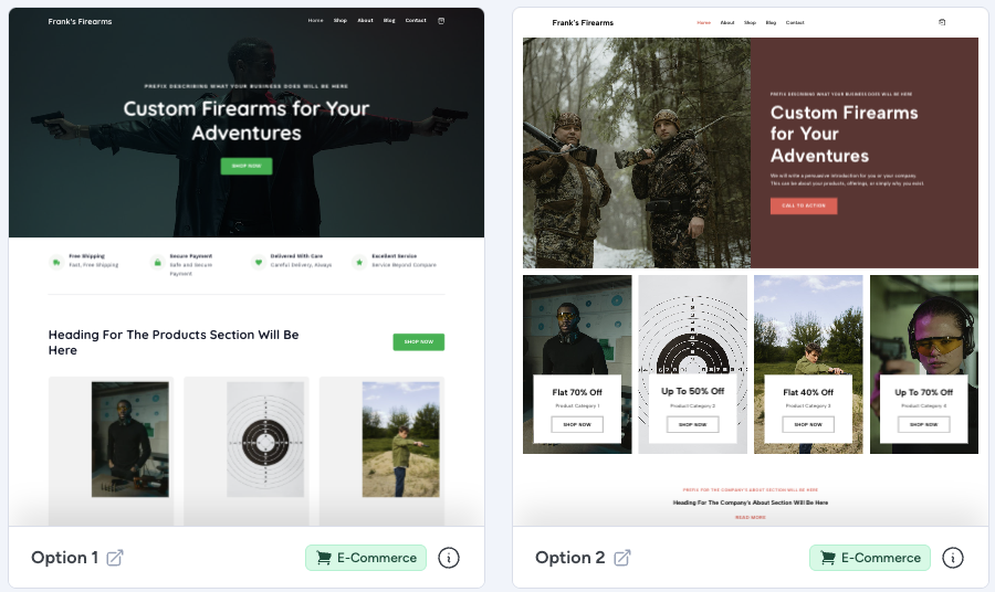 gun friendly website builder
